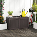 100 Gallon Resin Deck Box Outdoor Waterproof Storage Bench