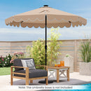 10 Feet Solar Patio Umbrella with 24 LED Lights