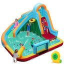 Inflatable Water Slide Park 6-in-1 Giant Bounce House with Long Slide Splash Pool Climbing Wall by LJGDeals