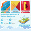 Inflatable Water Slide Park 6-in-1 Giant Bounce House with Long Slide Splash Pool Climbing Wall