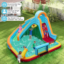Inflatable Water Slide Park 6-in-1 Giant Bounce House with Long Slide Splash Pool Climbing Wall by LJGDeals