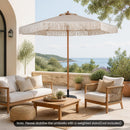 7 Feet Patio Umbrella with Fringe Sun-Protective Beach Umbrella with Boho Tassel