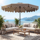 9 Feet Patio Umbrella with Weighted Base and Sandbags