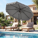9 Feet Patio Umbrella with Weighted Base and Sandbags