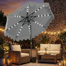 9 FT Outdoor Patio Umbrella with Solar LED Lights and Weighted Base