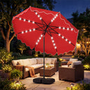 10 FT Outdoor Patio Umbrella with Solar LED Lights and Weighted Base