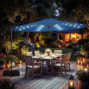10 FT Solar LED Offset Cantilever Patio Umbrella Hanging Outdoor Market Umbrella