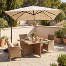 8 x 8 FT Offset Cantilever Patio Umbrella Square Hanging Outdoor Market Umbrella with 360¬∞ Rotation