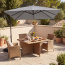 8 x 8 FT Offset Cantilever Patio Umbrella Square Hanging Outdoor Market Umbrella with 360¬∞ Rotation