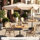 10 FT Scalloped Solar Patio Umbrella with 24 LED Lights and Tilt Adjustment