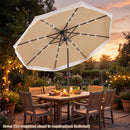 9 Feet Solar Patio Umbrella with 24 LED Lights for Yard