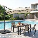 11 x 9 FT Cantilever Patio Umbrella with 360° Rotation and Easy Tilt Adjustment