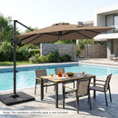 11 x 9 FT Cantilever Patio Umbrella with 360° Rotation and Easy Tilt Adjustment