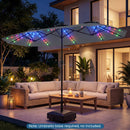 13 FT Double-Sided Patio Umbrella with Color-Changing Flowing Solar LED Lights