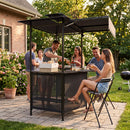 Grill Gazebo with Shelves, Hooks & Double Roof Canopy
