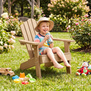 Kids Adirondack Chair All-weather Outdoor Chair for Children with Tilted High Backrest