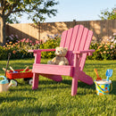 Kids Adirondack Chair All-weather Outdoor Chair for Children with Tilted High Backrest