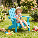 Kids Adirondack Chair All-weather Outdoor Chair for Children with Tilted High Backrest