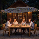 13 FT Double-Sided Patio Umbrella with 108 LED Lights & Base
