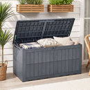 120 Gal Outdoor Deck Box with Lid and Handles for Garden Tools