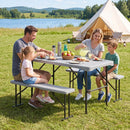 44" Folding Picnic Table Set with 2 Benches HDPE