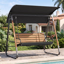 3-Person Porch Swing with Adjustable Canopy