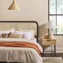 Neru Boho Curved Rattan-Headboard Bed Collection (Queen or King)