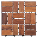 Calgary Oiled Teak Outdoor Interlocking Tiles, 18 Slat (10 sq ft)