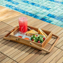 Denali Natural Teak Outdoor Interlocking Tiles, 9 Slat (10 sq ft)