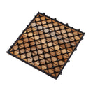 Denali Oiled Teak Outdoor Interlocking Tiles, 9 Slat (10 sq ft) by NORDICTEAK.COM