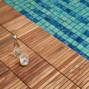 Denali Oiled Teak Outdoor Interlocking Tiles, 9 Slat (10 sq ft) by NORDICTEAK.COM