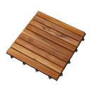 Denali Oiled Teak Outdoor Interlocking Tiles, 9 Slat (10 sq ft) by NORDICTEAK.COM
