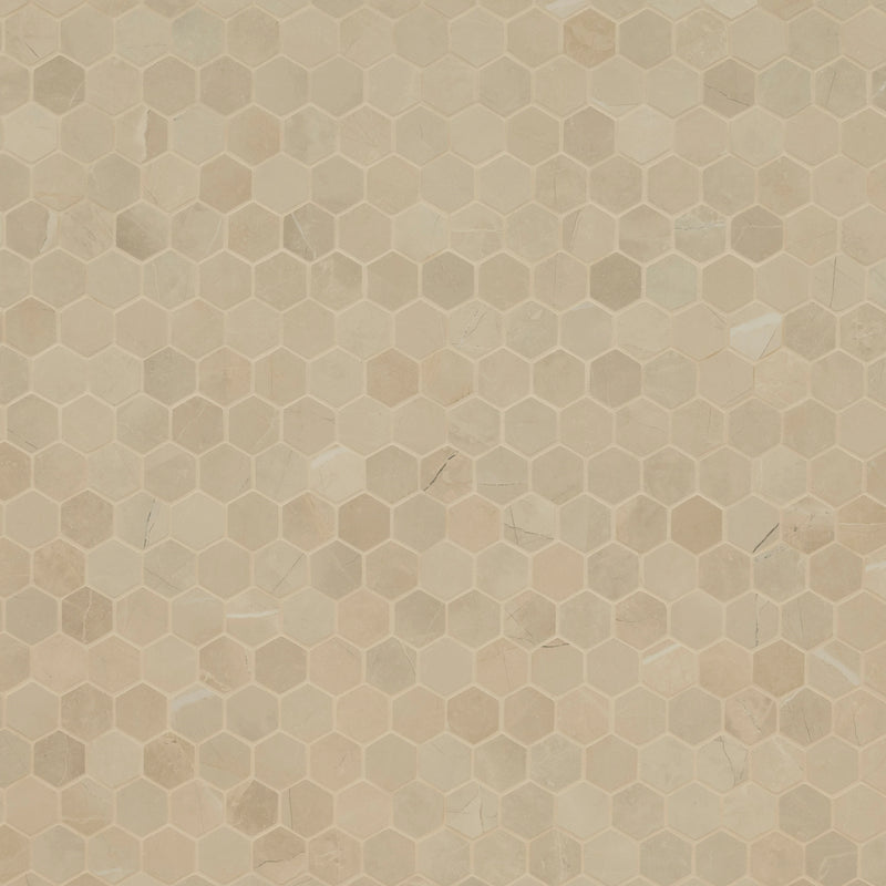 MSI Sande Cream Hexagon Matte Mosaic Porcelain Wall and Floor Tile 2"x2"