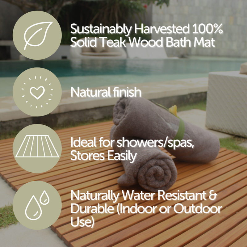 Juno Oiled Teak Shower and Bath Mat with Frame 23.6″ x 17.7″, photo 5 of 10