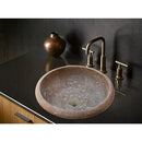 Noce Brown Turkish Handcrafted Travertine Drop-In Bathroom Sink