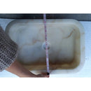 European White Marble Rectangular Farmhouse Sink Semi Polished