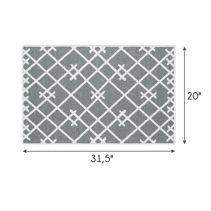 Geometric Design Multipurpose Floor Mat | 20"x31" | Gray