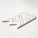 Snow White, Skyline Polished Chevron Fusion Waterjet Marble Mosaic
