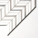 Snow White, Skyline Polished Chevron Fusion Waterjet Marble Mosaic