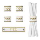 Woven Leather Pesach Napkin Rings by Feldart