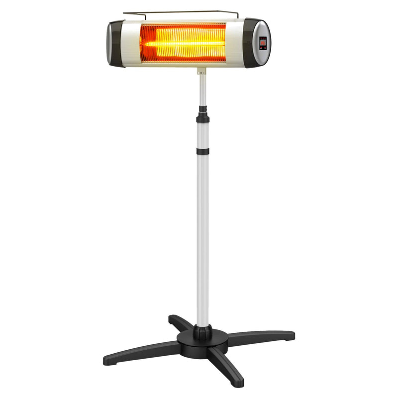 Porch Garden Electric Thermostat Patio Heater Standing Garden 1500W Infrared Heater with Remote Control Outdoor/Indoor