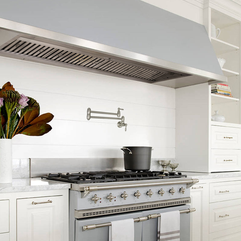 60" Range Hood Insert, Ultra Quiet Stainless Steel 8" Ducted with 1200 CFM Powerful Suction-NX-19IL-60