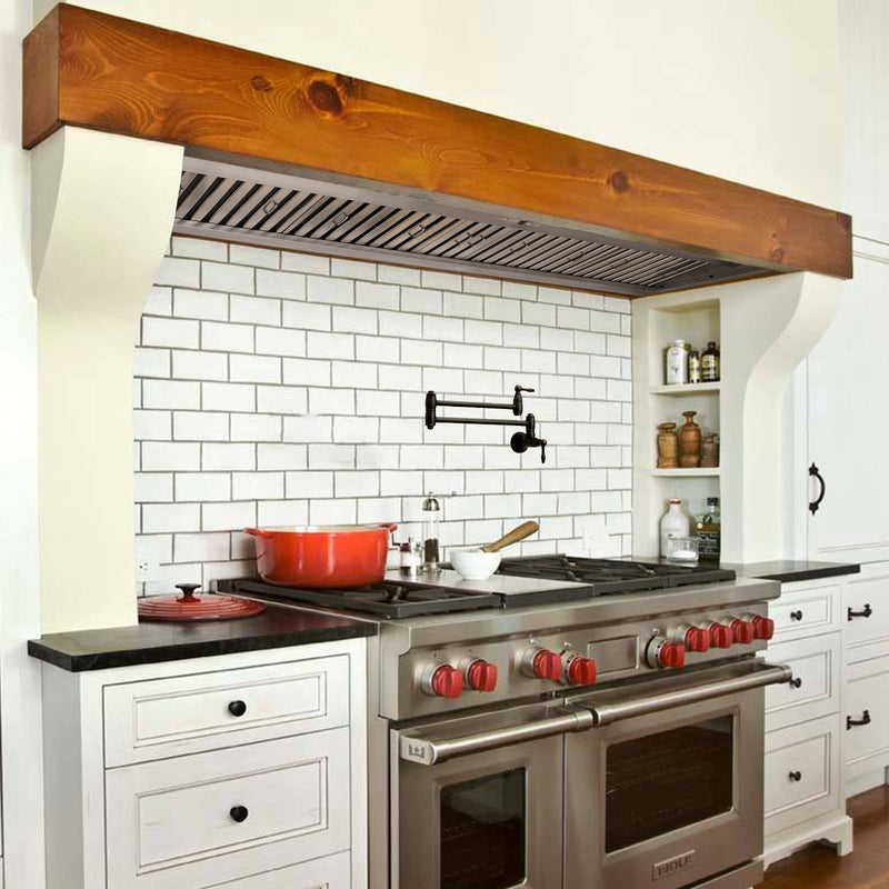 60" Range Hood Insert, Ultra Quiet Stainless Steel 8" Ducted with 1200 CFM Powerful Suction-NX-19IL-60