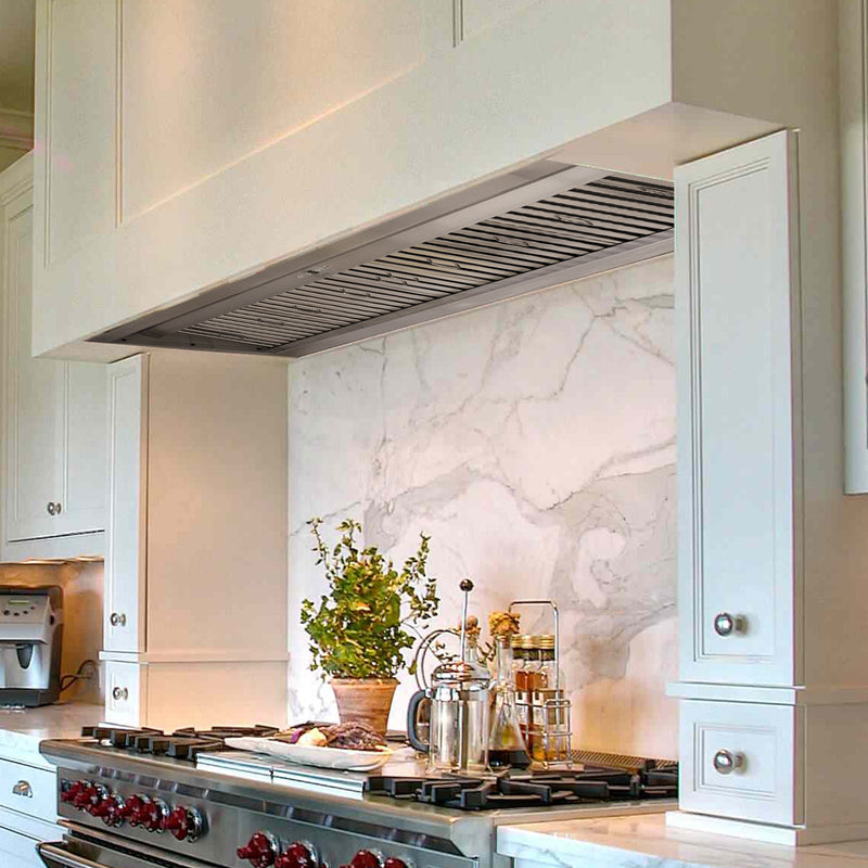 60" Range Hood Insert, Ultra Quiet Stainless Steel 8" Ducted with 1200 CFM Powerful Suction-NX-19IL-60