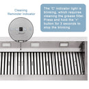 60" Range Hood Insert, Ultra Quiet Stainless Steel 8" Ducted with 1200 CFM Powerful Suction-NX-19IL-60