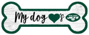 New York Jets Football Dog Bone White Wooden Sign by Dynasty Sports & Framing