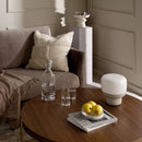 Smooth Lamp in Opaque Glass with Stone Base