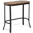 Narrow End Table with Rustic Wood Grain and Stable Steel Frame by LJGDeals