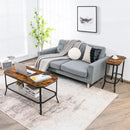 Narrow End Table with Rustic Wood Grain and Stable Steel Frame by LJGDeals
