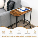 Narrow End Table with Rustic Wood Grain and Stable Steel Frame by LJGDeals